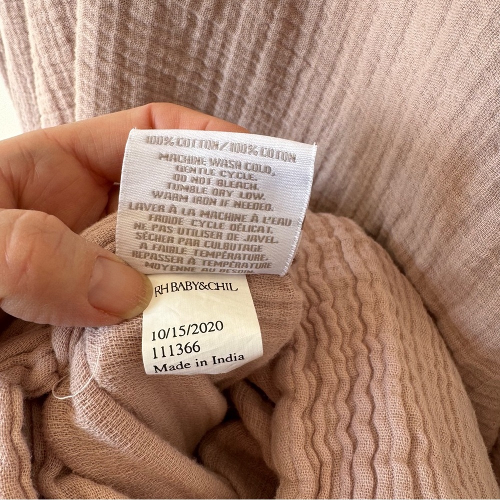 Restoration Hardware Baby & Child Dusty Rose Pink Twin Cotton Gauze Duvet Cover - Picture 7 of 9